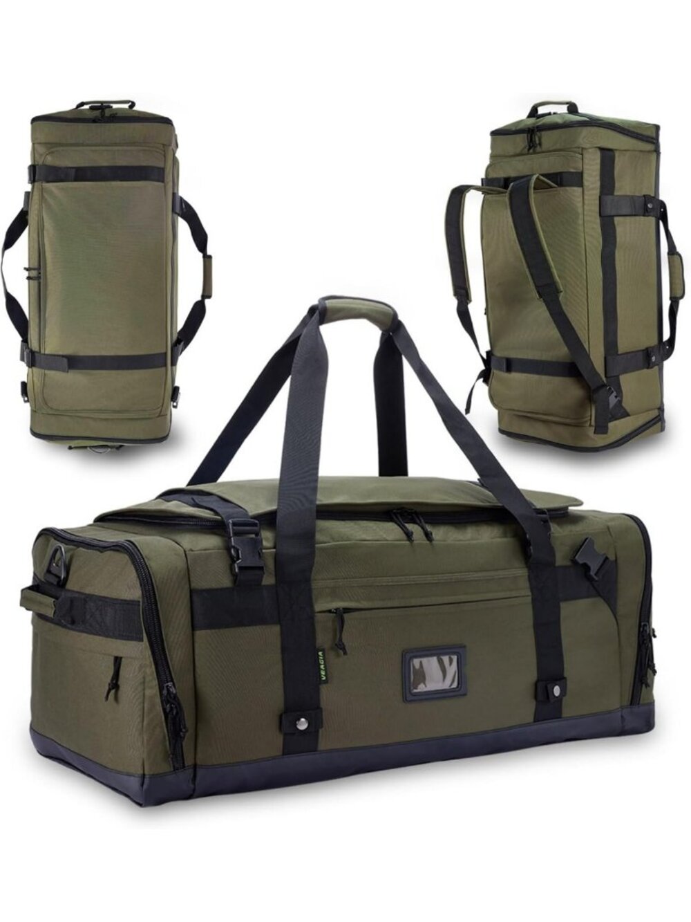 Spacious Travel Duffle Bag - Foldable Gym Backpack, Waterproof, Heavy Duty, Shoe